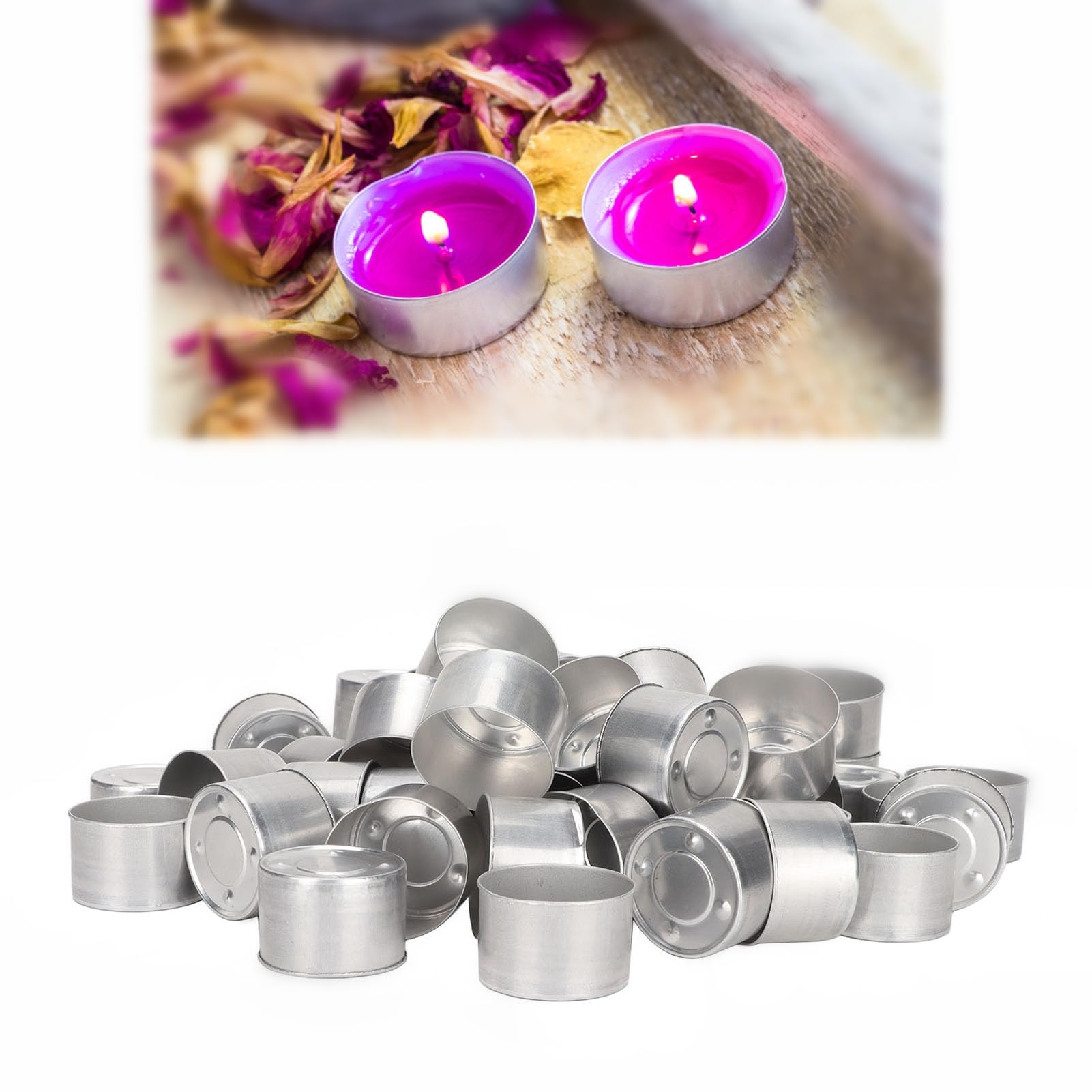 100pcs Tealight Candle Box DIY Aromatherapy Candle Making Empty Aluminum Box Aromatherapy Oil Lamps Lamp Shell Empty Candle Container