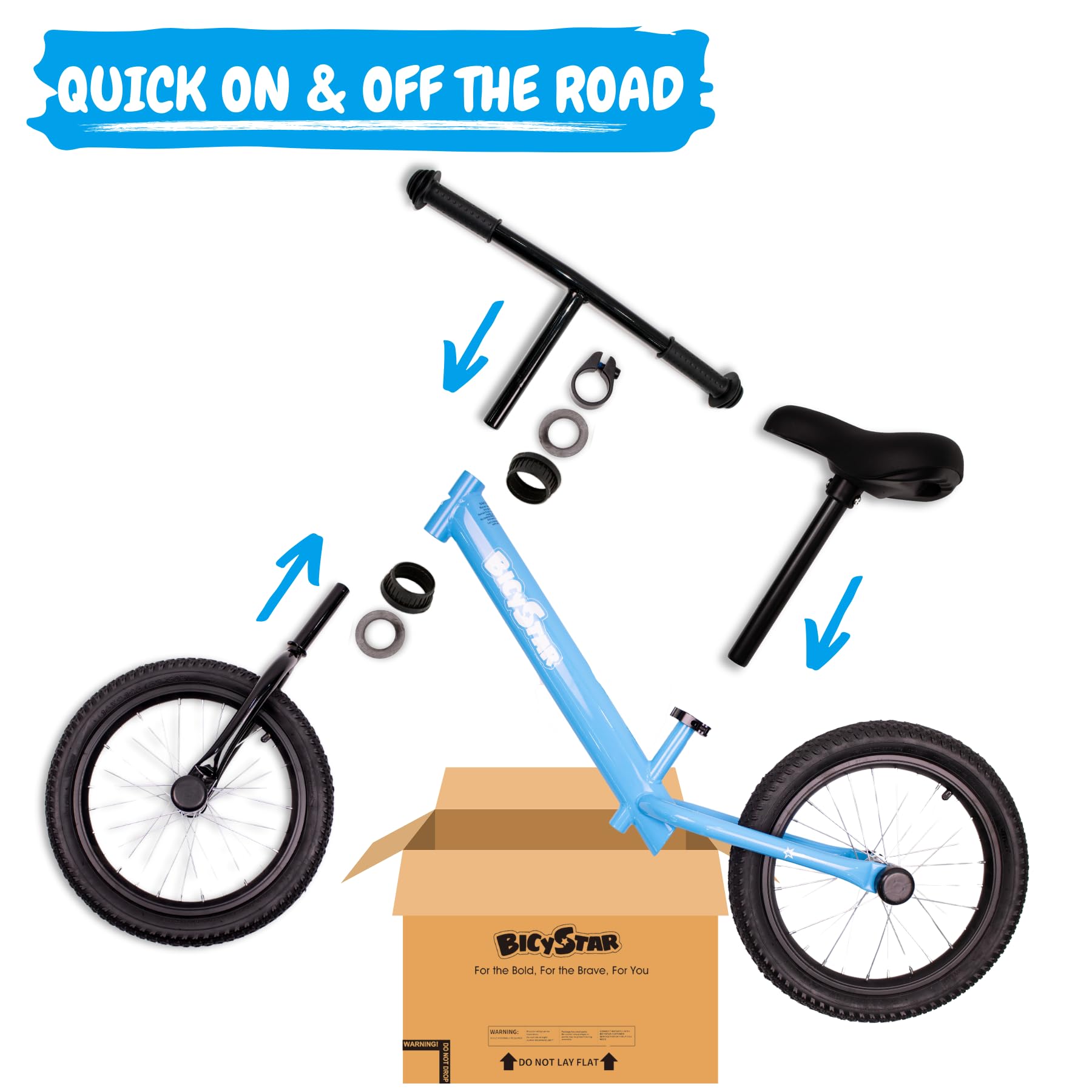 16 Inch Balance Bike, Toddler Bicycle Ages 5-8, Air Tires, Footrests, No Pedals Push Bike, Toddler Outdoor Toy Bike for Kids, Boys Girls