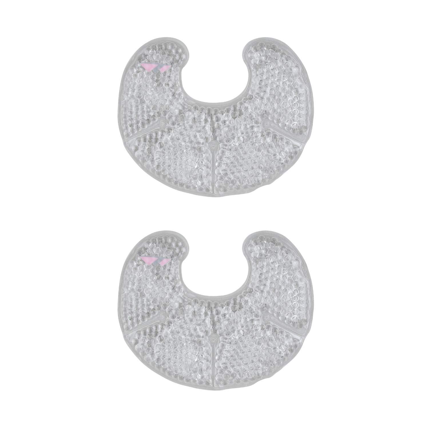 Hot Cold Breast Gel Bead Ice Pack (2 Pack) by FOMI Care | Nursing Pain Relief for Mastitis, Engorgement, Swelling | Fabric Backing for Ultimate Comfort | Reusable, Freezable, Microwavable (Gray)