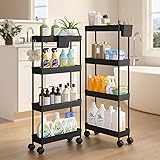 Sevenblue 2 Pack Slim Storage Rolling Cart with