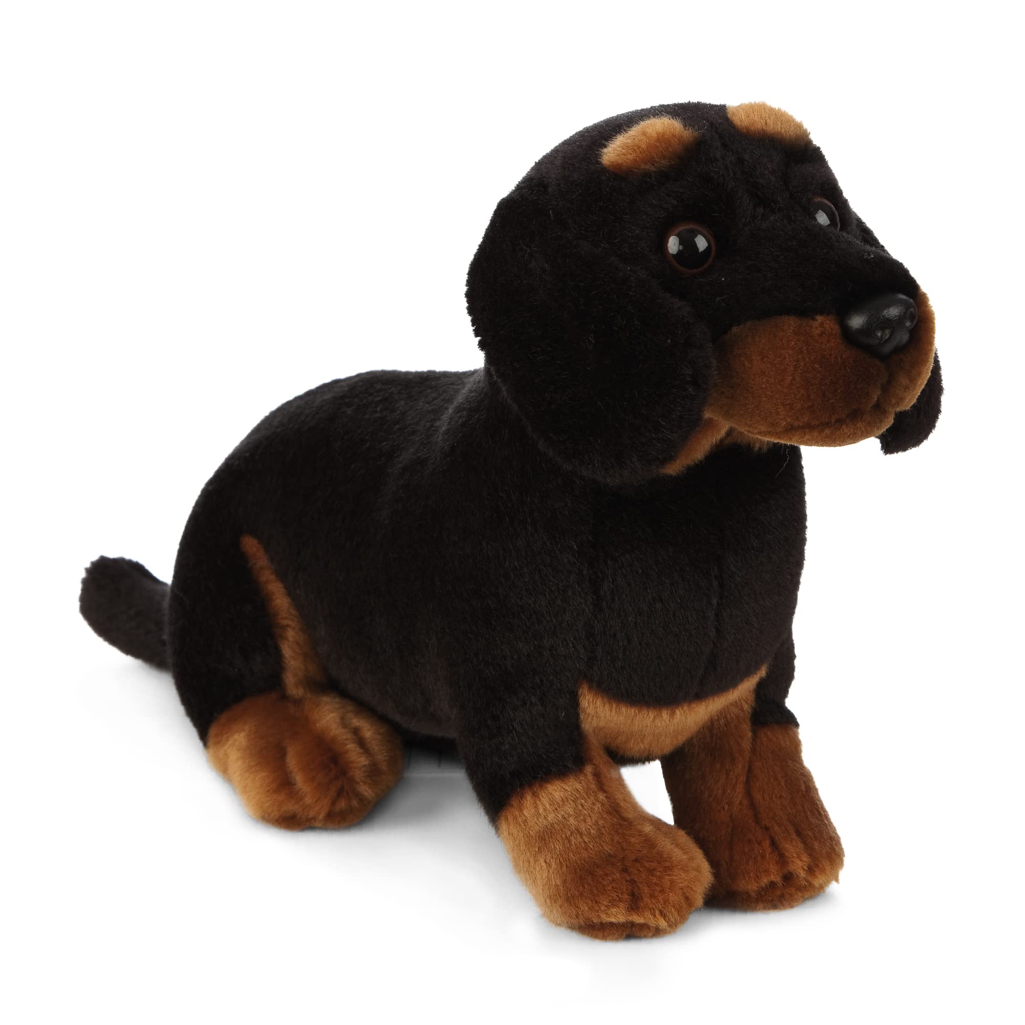 Living Nature Dachshund Soft Toy | Fluffy Dog Animal | Soft Toy Gift for Kids | 28 cm, Black