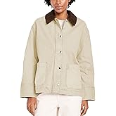 TAQCUX Barn Jackets for Women Trendy Cropped Canvas Jacket Corduroy Contrast Collar Utility Coat 2025 Fall Vintage Outwear