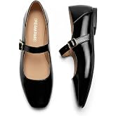 DREAM PAIRS Women's Square Toe Mary Jane Flats | square toe mary jane shoes comfortable classic casual dress ballet flats with buckle strap for daily and work office
