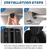 ZATOOTO Campervan Car Divider Privacy Curtains 107x161cm Blackout Oxford view 6
