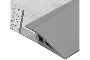 BNELL Carpet & Floor Edging Trim Strip,Self Adhesive-PVC Floor Transition Strip,Threshold Transitions Suitable for Threshold Height Less Than 15mm (6.56FT_Grey)