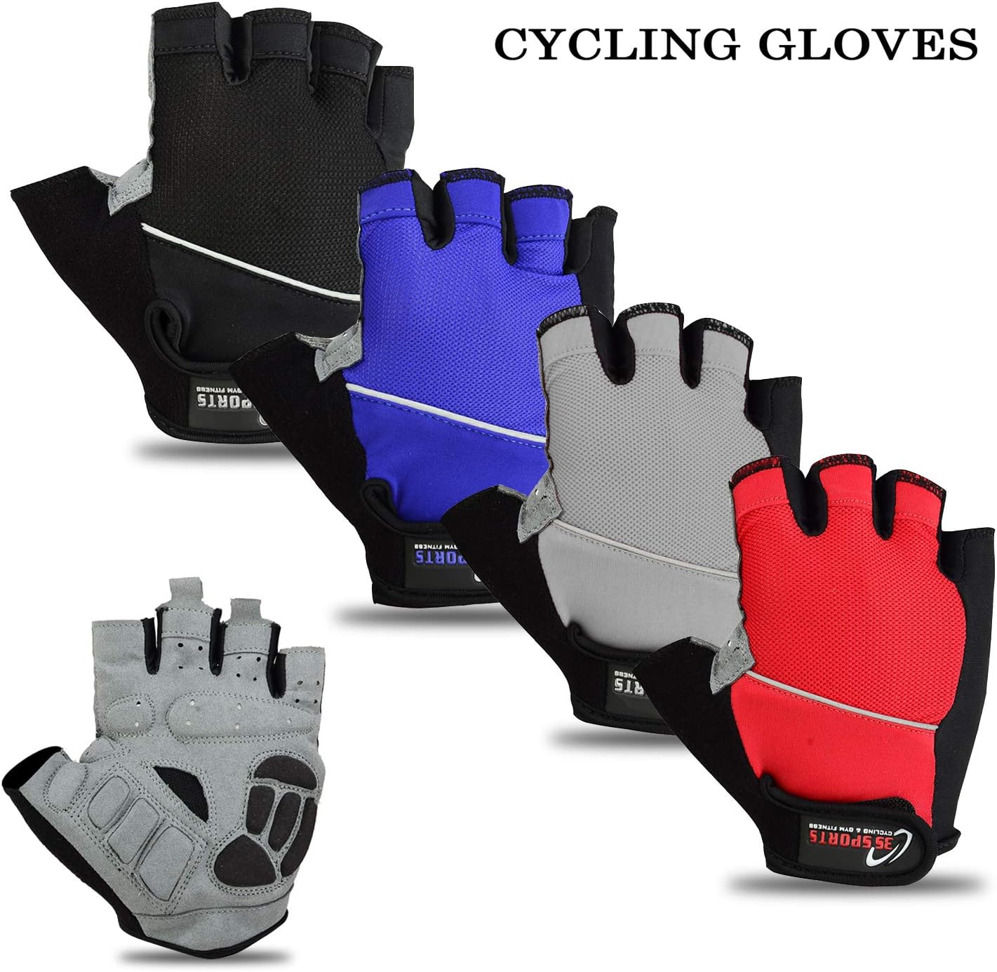 mens fingerless cycling gloves