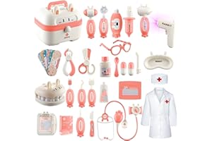PanKome Doctor Kit for Kids, Medical Kit with Stethoscope, Pretend Play Educational Doctor Playset with Realistic Light & Sou