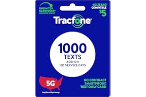 Tracfone $5 Text Add-On Card: 1000 Texts for Basic or Smartphone Plans [Physical Card]