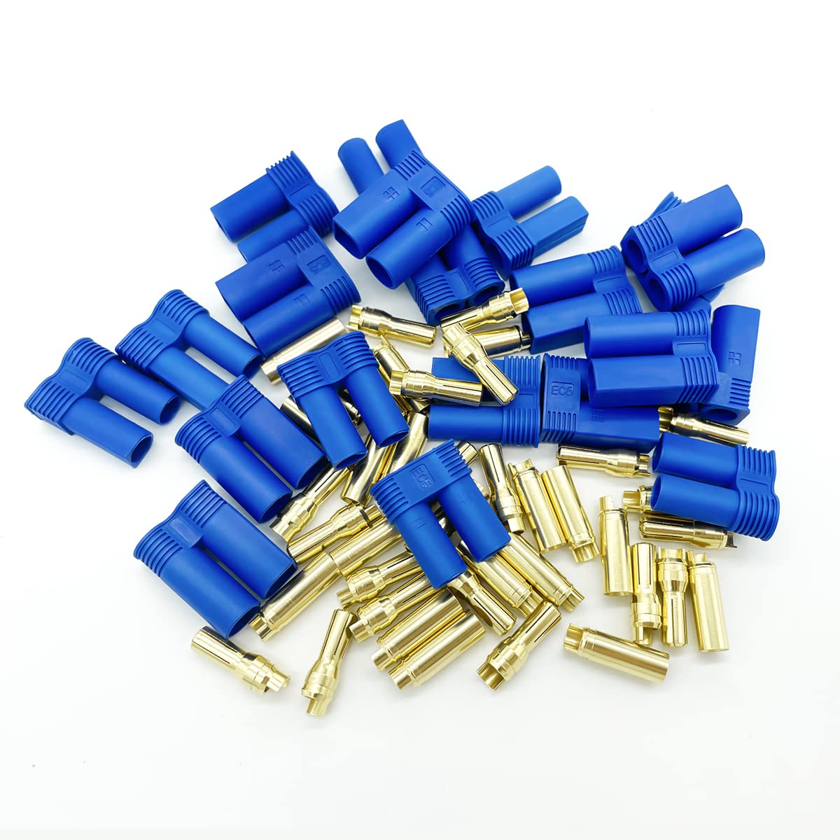 10 Pairs EC5 Banana Plug Connectors Female Male 5.0mm Gold Bullet Connector for RC ESC LIPO Battery Device Electric Motor