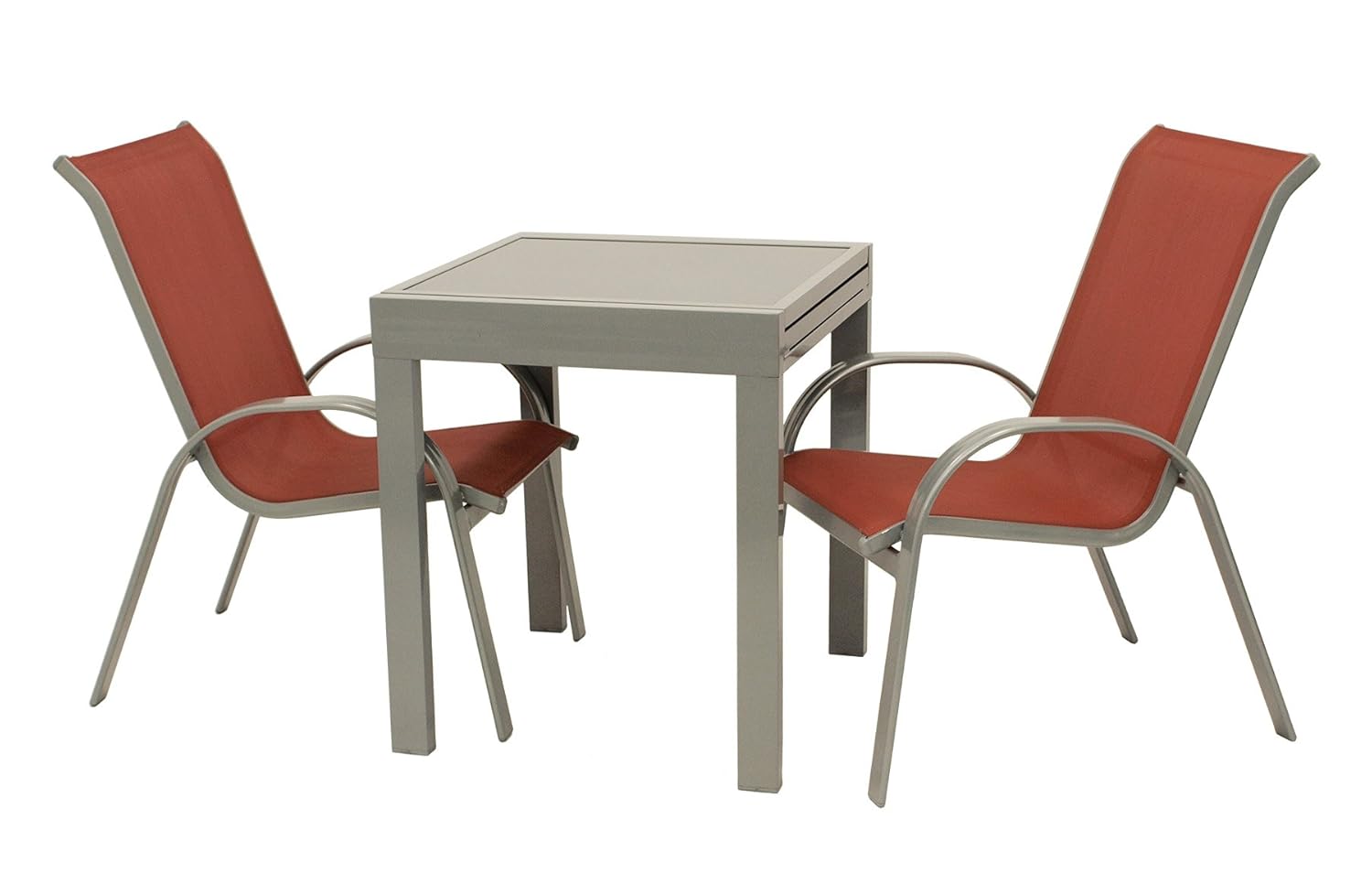Balkonset AMALFI 3-teilig, 2x Stapelsessel Aluminium ...