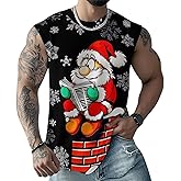 joo meryer Mens Ugly Christmas Muscle Tank Top Christmas Print Sleeveless Workout T-Shirts