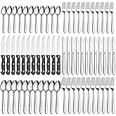 Pleafind 72-Pieces Silverware Set for 12, Flatware Set with Steak Knives, Stainless Steel Cutlery Set, Include Forks Spoons and Knives Set, Dishwasher Safe Utensil Sets for Home Restaurant