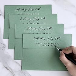 Winlyn 100 Pcs Sage Green A7 Invitation Envelopes 5