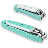 PAFASON Nail Clipper Set Curved Blade Fingernail and Toenail Cutter | Stainless Steel Rust-proof Ergonomic Design Sturdy Anti Splash Nail Catcher Built-in Nail Files for Men and Women