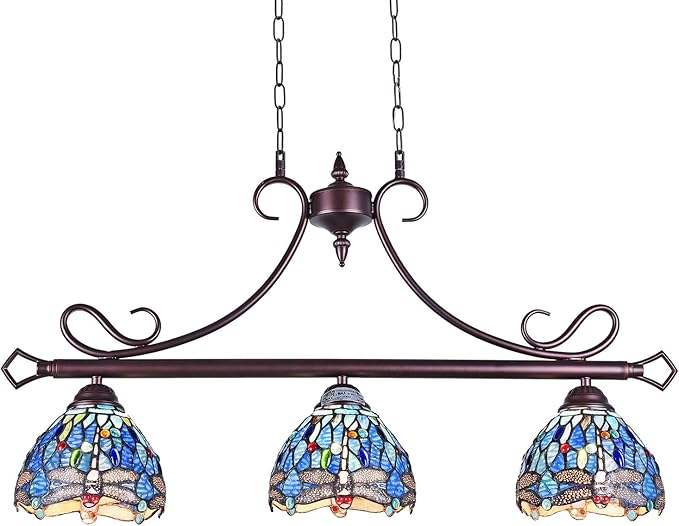 Capulina Tiffany Pool Table Lights 3Light Dining Room