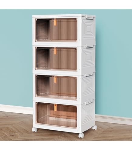 Amazon.com: YFXCVSL 4 Tier Plastic Storage Bins with Lid 24QT