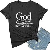 SELECTEES Women God is Still Tee Cute Graphic T Shirts