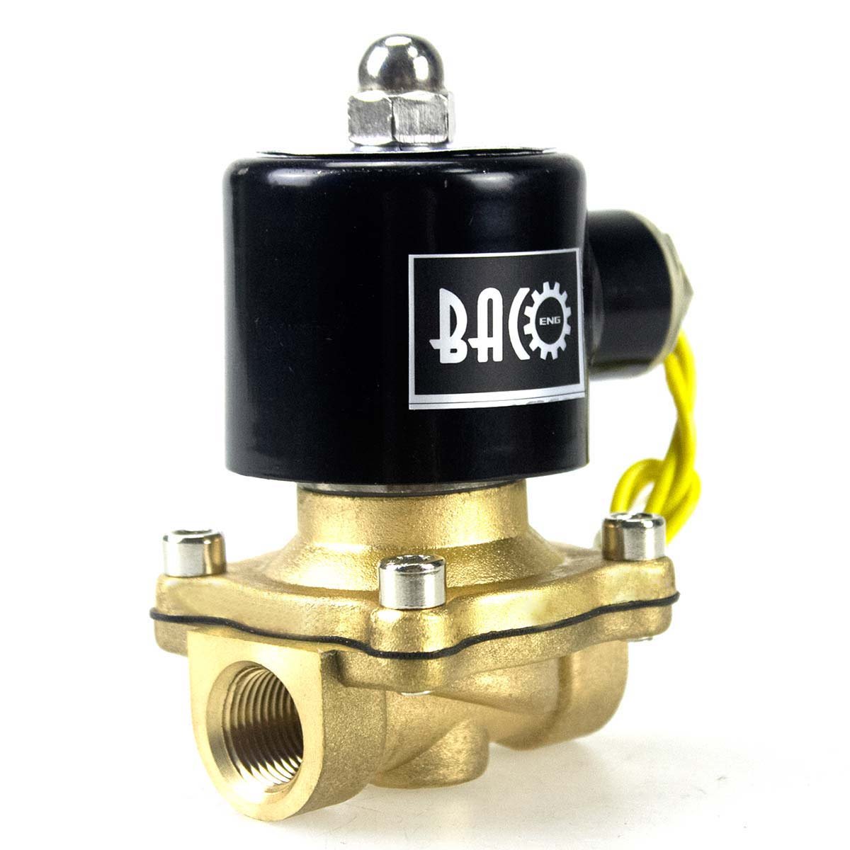 BACOENG 3/8" BSP DC12V Brass Electric Solenoid Valve N/C for Air Water Oil