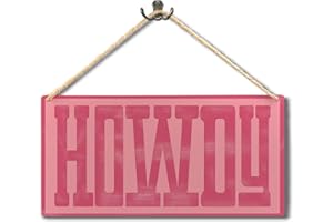 Ryeolo Howdy Sign - Preppy Hot Pink Cowgirl Wall Decor, Western Home Living Room Decor, 11.8x5.9 Inch Wall Pediment