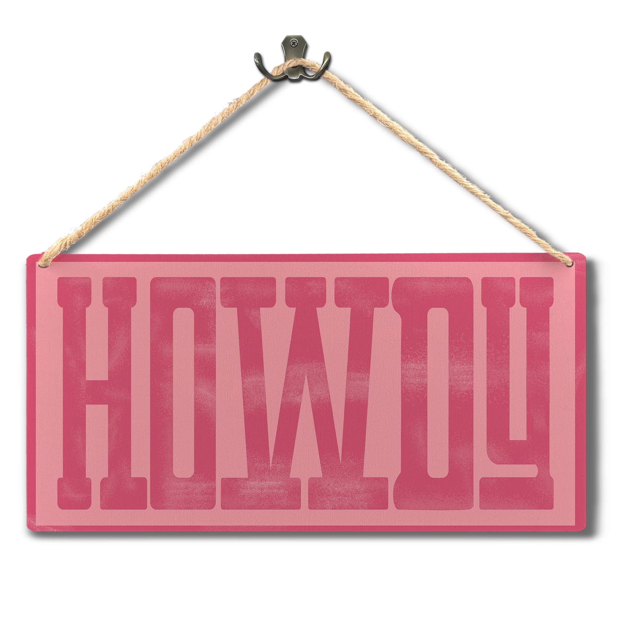 Photo 1 of *FACTORY SEALED* Ryeolo Howdy Sign - Preppy Hot Pink Cowgirl Wall Decor, Western Home Living Room Decor, 11.8x5.9 Inch Wall Pediment