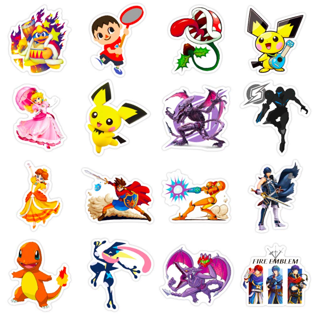Smash Computer Sticker Mua Super Smash Bros Laptop Stickers for Teens Kids, Cute Cartoon Game ...