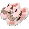 NZFUN Cow Slippers for Women and Men, Fluffy Cute Cozy Cartoon Cow Cotton House Slipper Womens Milky Cows Animal Preppy Funny Furry Kawaii Bedroom Pillow Cloud Slippers for Women Indoor and Outdoor