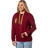 Bioworld Harry Potter Womens Hogwarts Alumni House Crest Lightweight Zip-Up Hoodie