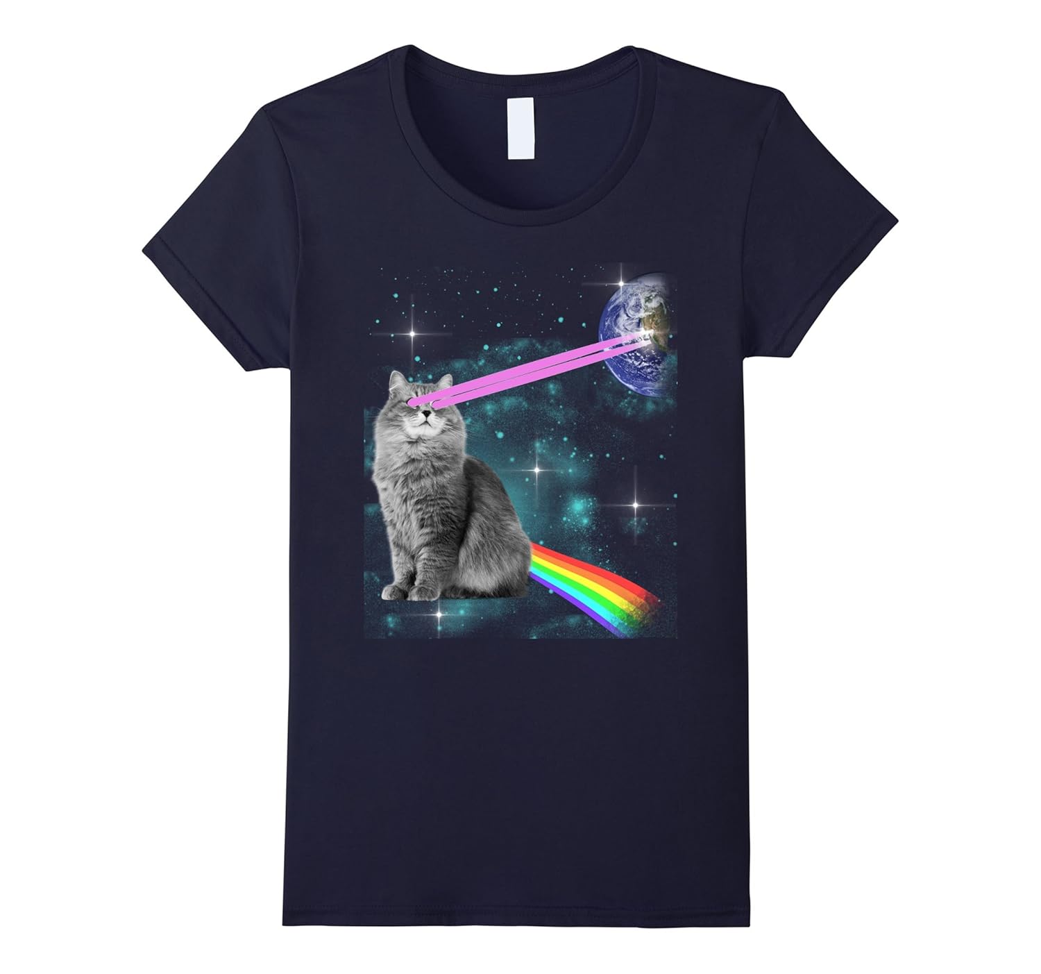 Laser Eyes Space Cat TShirt