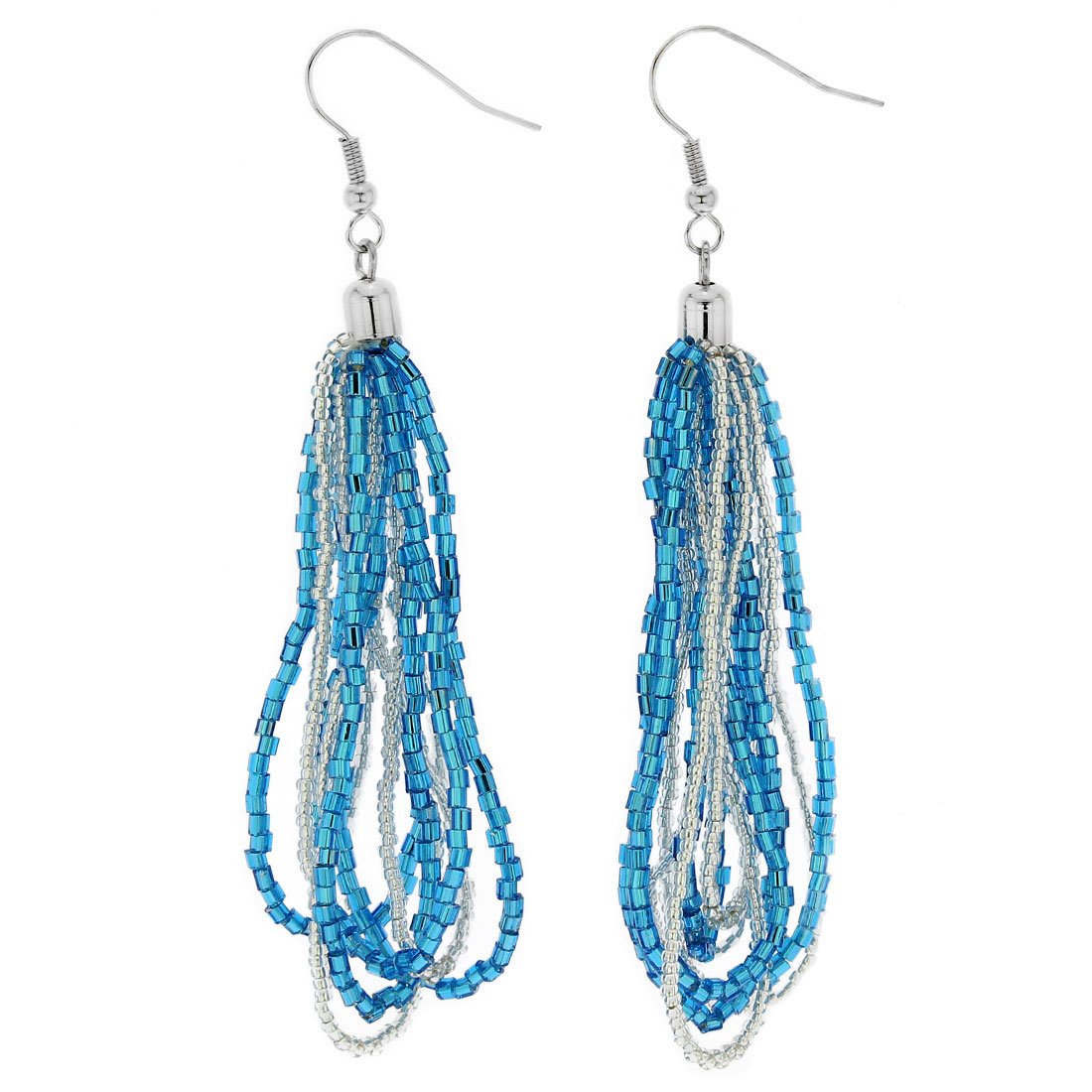 Glass Of Venice Murano Glass Gloriosa Seed Bead Earrings - Silver Aqua
