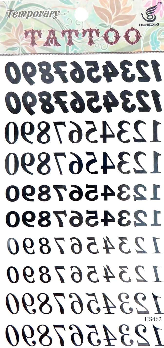 numbers temporary tattoo Body Art