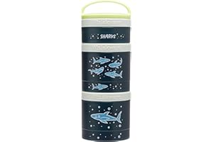 Whiskware Stackable Snack Containers for Kids and Toddlers, 3 Stackable Snack Cups for School or Travel, Sharks(Pack of 1)