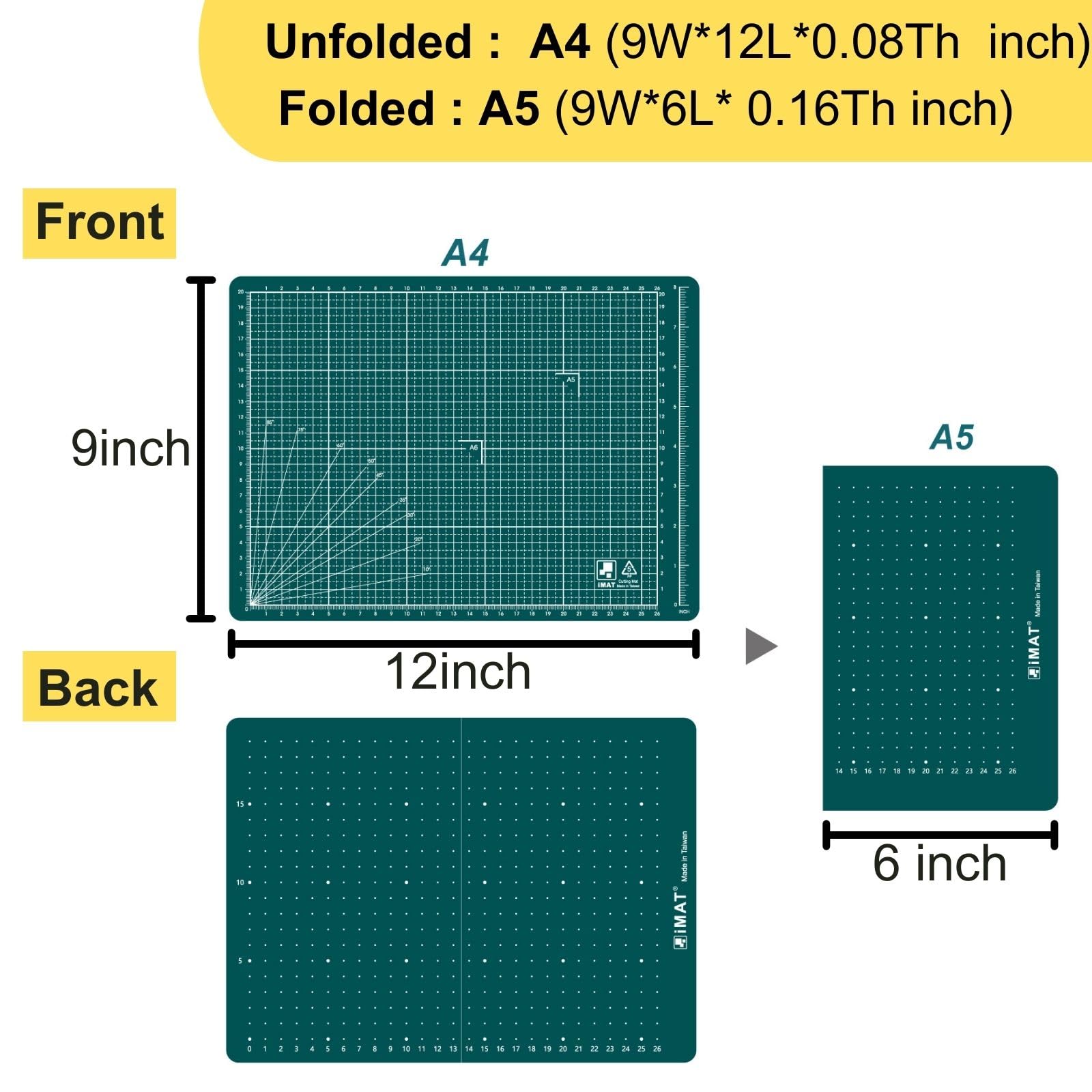 iMAT Flip Cutting Mat Note, A4 (Cm Version), 9