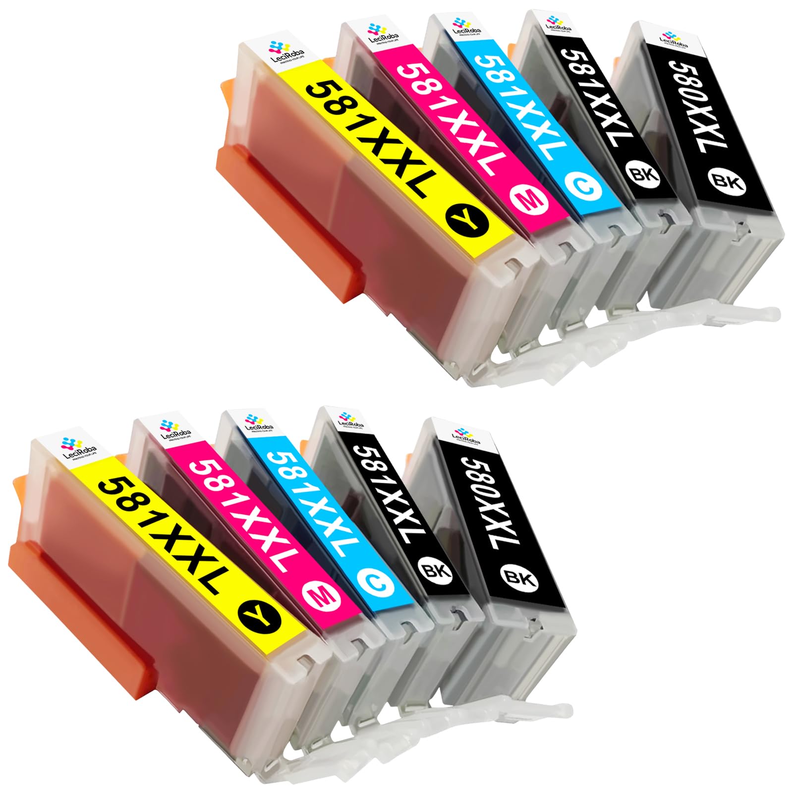 LeciRoba Printer Cartridges Canon PGI-580 CLI-581 for TR7500 TR8500 TS6100 TS6200 TS6300 TS700 TS8200 TS8350 TS9150 (10)