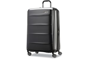 Samsonite Octiv Lightweight Hardshell 28-Inch Large Checked Luggage - Durable & Impact Resistant, 360° Aero Trac Spinner Wheels, Adjustable Telescopic Handle, Expandable, TSA Approved Lock - Black