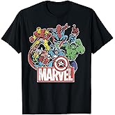 Marvel Avengers Team Retro Comic Vintage Graphic T-Shirt Small