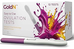GoldN™ Easy to Use Ovulation Test Predictor Kit 10 Count | Midstream LH Surge Fertility Test | Easy At-Home Tracker | Fast 5-Minute Results | Hygienic, Mess-Free, Accurate Trying To Conceive (TTC) Aid