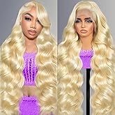 HELLOSH 32 Inch 613 Lace Front Wig Human Hair 200 Density Blonde Wig Human Hair 613 13X6 Body Wave Lace Front Wigs Human Hair
