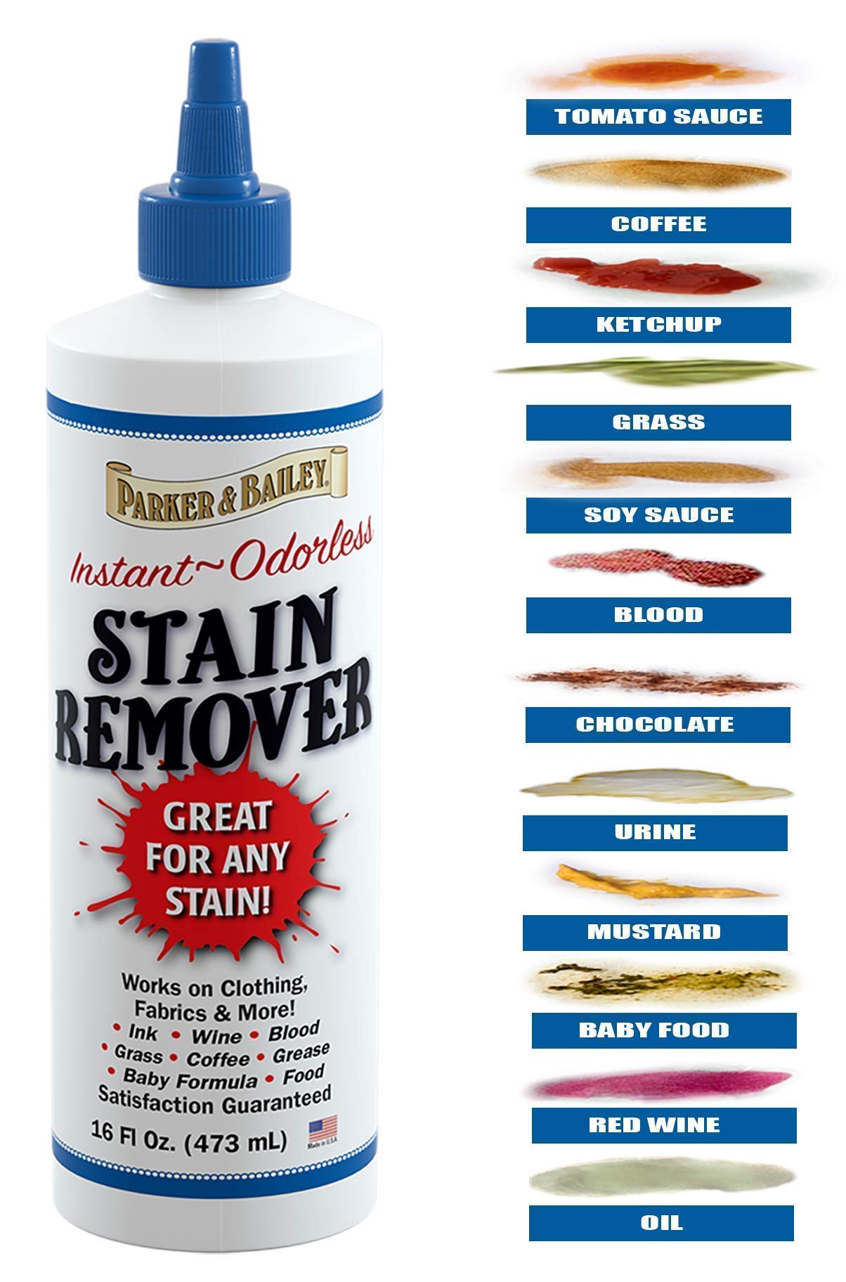 Parker and Bailey Stain Remover 16oz Bundled with Red Wine Stain Remover 8oz