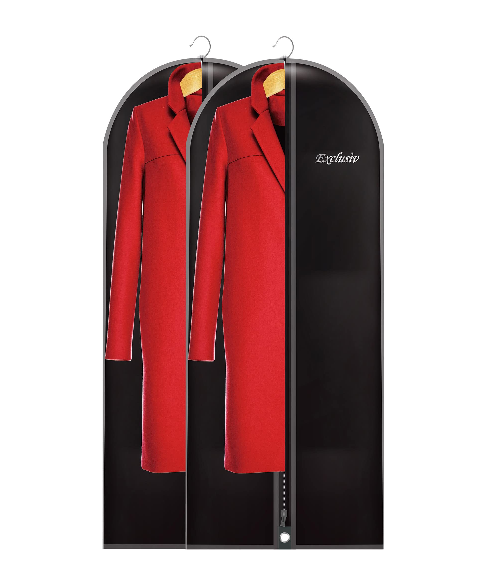 Maishijie 2 Pack 150 * 60cm Breathable Oxford Fabric Garment Suit Clothes Covers Bags, 60 inch Suit Bag for Storage Cloth Cover, Washable, Full Zipper Long Dress, Traveling Easy to Carry