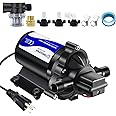TDRSUPER Self-Priming Water Transfer Pump 110V AC, 4GPM 45PSI High Pressure Booster Pump, Black Stainless Steel Diaphragm Garden Sprinkler Pump for Home, Kitchen, Bathroom, Marine, Yacht