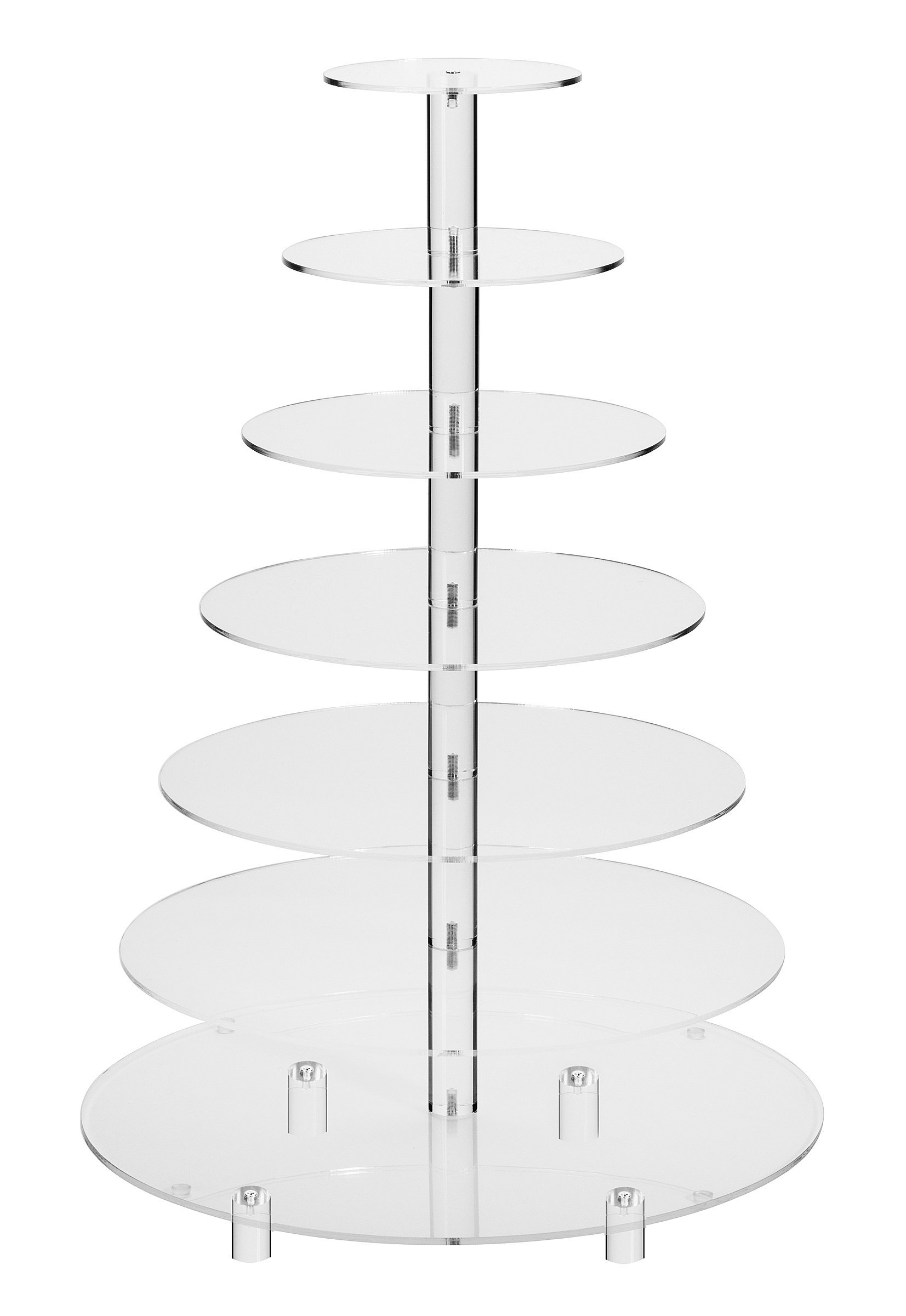 Jusalpha Round Acrylic Glass Cupcake Stand-cake stand-dessert stand, cupcake Tower With Base