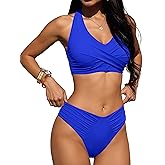 ANRABESS Womens Bikini Sets Two Piece Swimsuits High Waisted Halter Twist Front Bathing Suit 2026 Summer Beach Swimwear