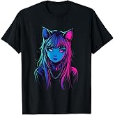 Anime Cat Girl Furry Style Art for Teens Kawaii Cosplay T-Shirt