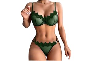 GENERIC Plus Size Mesh Lingerie Women Sexy Bra and Panty Sets Naughty Underwear Push Up Lingerie Set See Through Nightwear