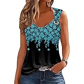 ETCYY NEW Womens Tank Tops 2025 Summer T Shirts V Neck Sleeveless Casual Loose Blouses