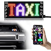 XIAOOHO LED Light Signs for Car,Programmable Bluetooth APP Control,DIY Editor Text, Patterns, Animations for Car Game Room Party Bar (3"x 7")