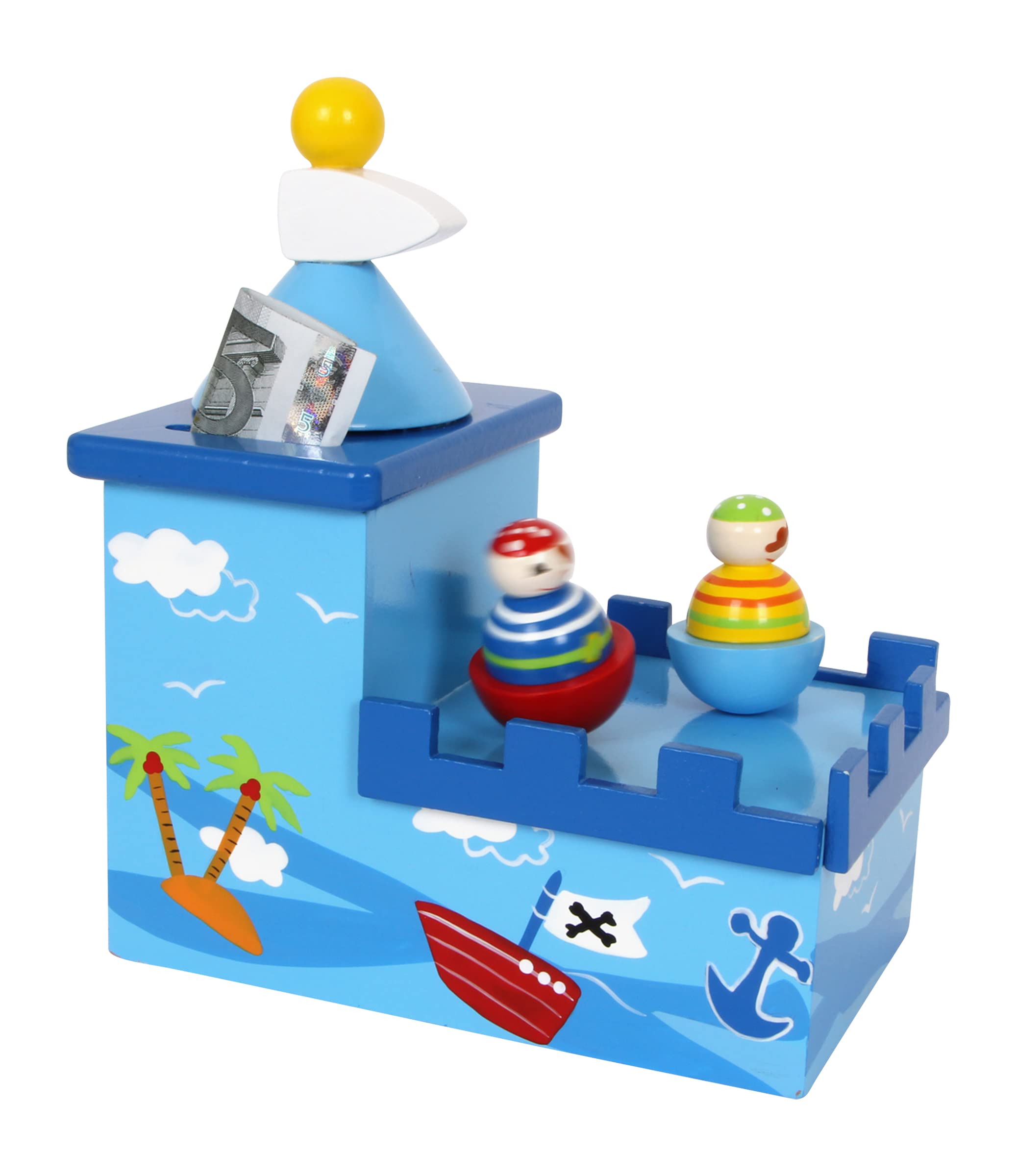 small foot 5819 Musical box dancing pirates made of wood, pirates dance to a melody and promote savings