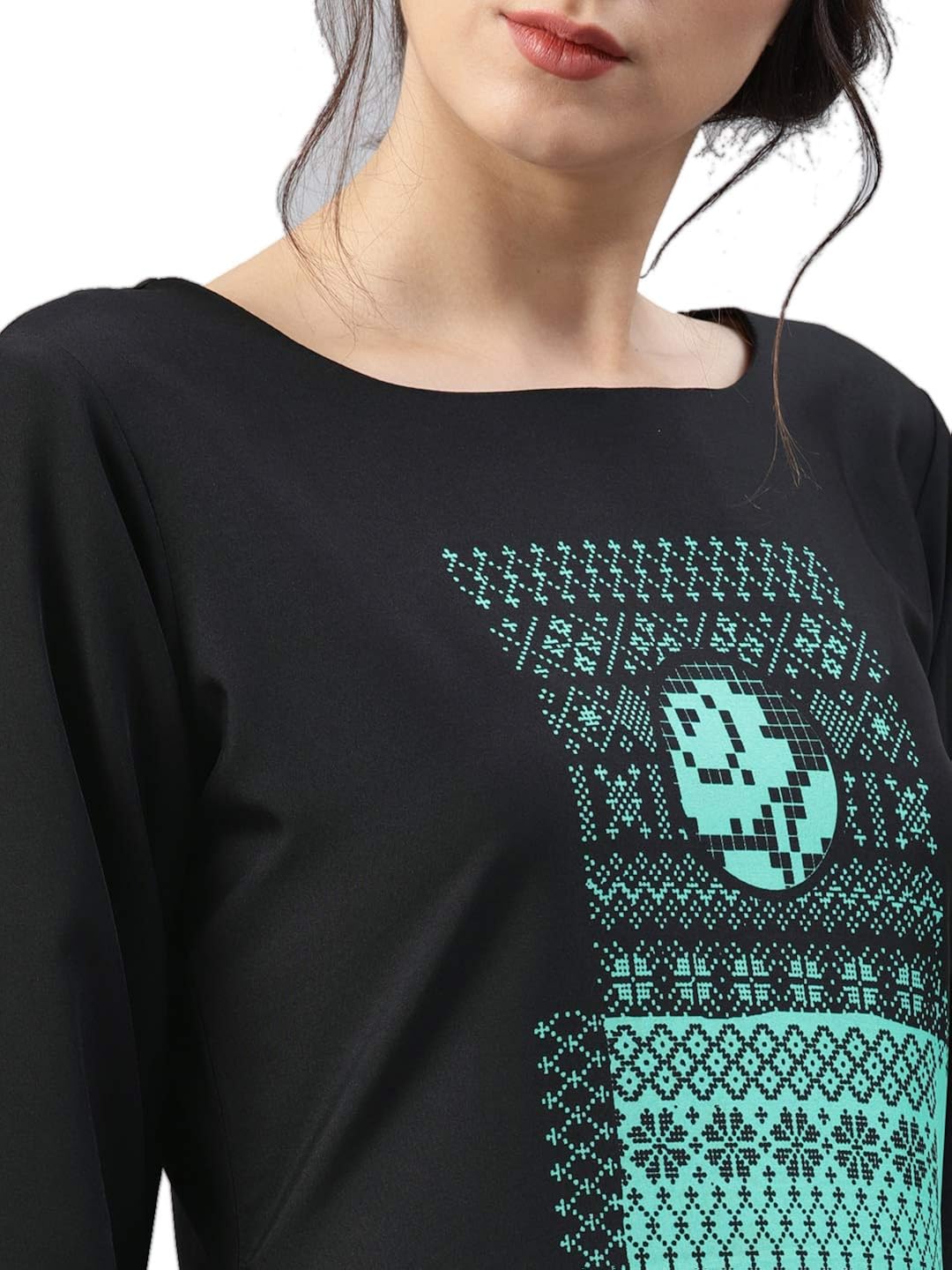 vaamsi crepe digital printed kurti(vpk1505_black_free size)