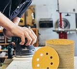 STE BRUAM 100pcs 125mm Sanding Discs 400 Grit 8 Hole Hook Loop 5 Inch view 7