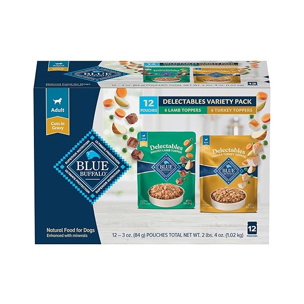 BLUE BUFFALO DELECTABLES NATURAL WET DOG FOOD TOPPER...